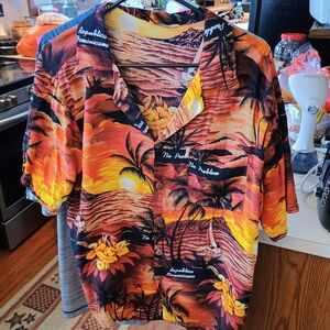 ALOHAS Vibrant Red and Yellow Shirt